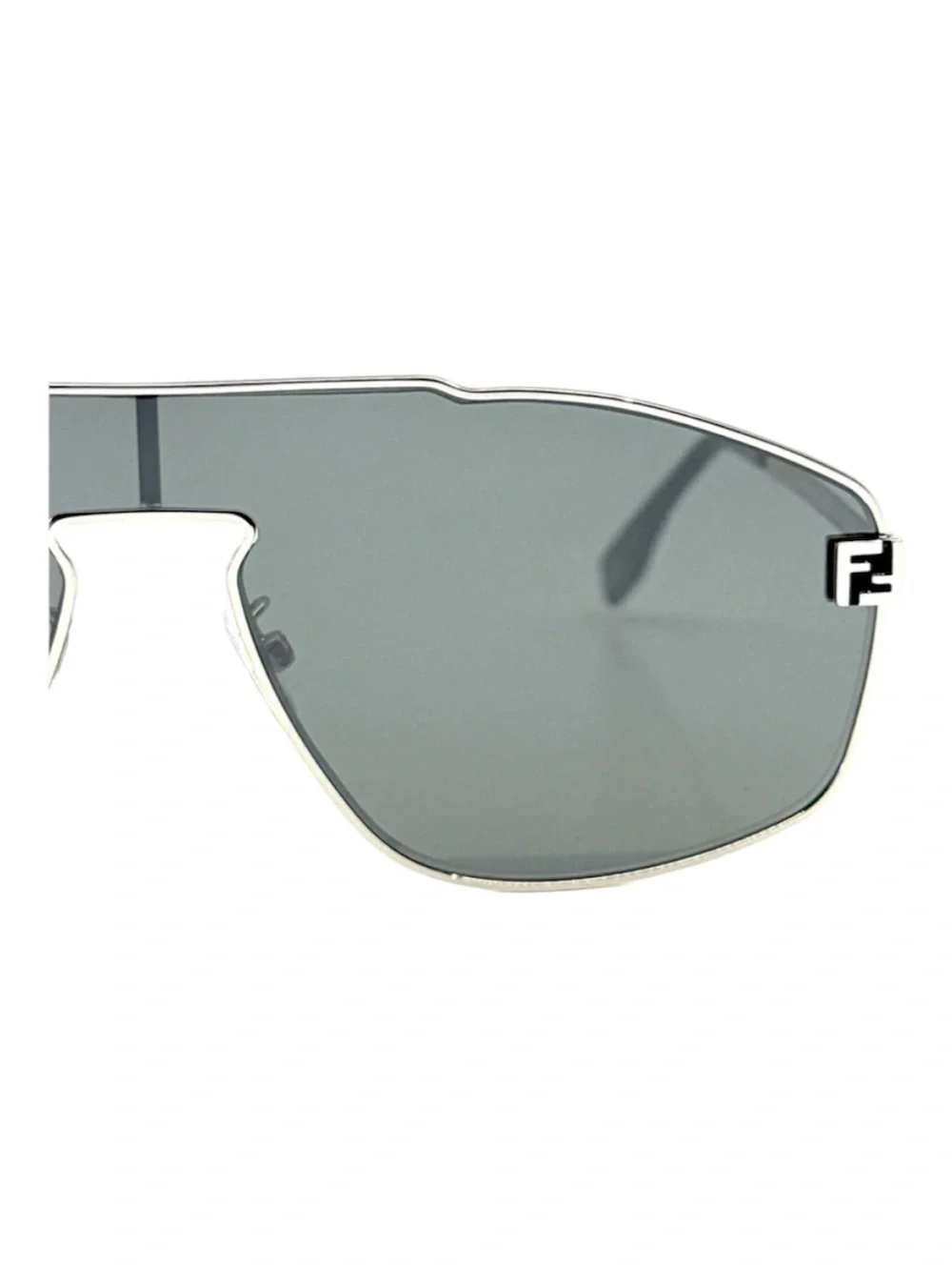 NWT Fendi Sky Aviator Sunglasses Silver Mirror Shield FF Logo Men Women Eyewear